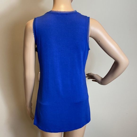 FYLO blue beaded neckline tunic top size S - Picture 3 of 7